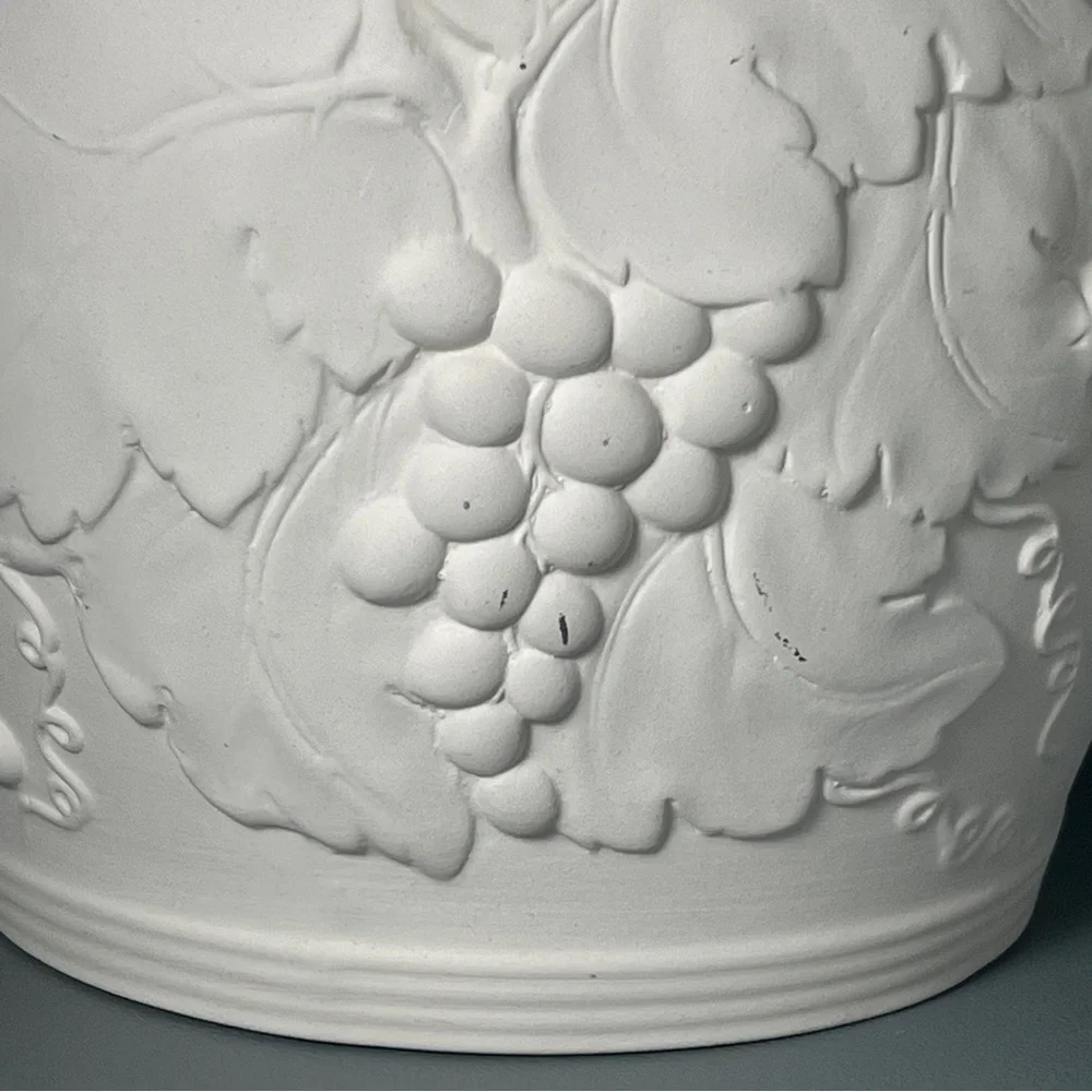 Hartstone Pottery Bacchus Head Grapes Bisque Wine Cooler Ice Bucket